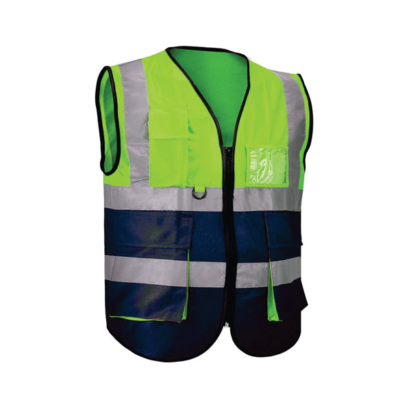 Dazzle, Dual Color Heavy Duty Safety Vest With Zipper