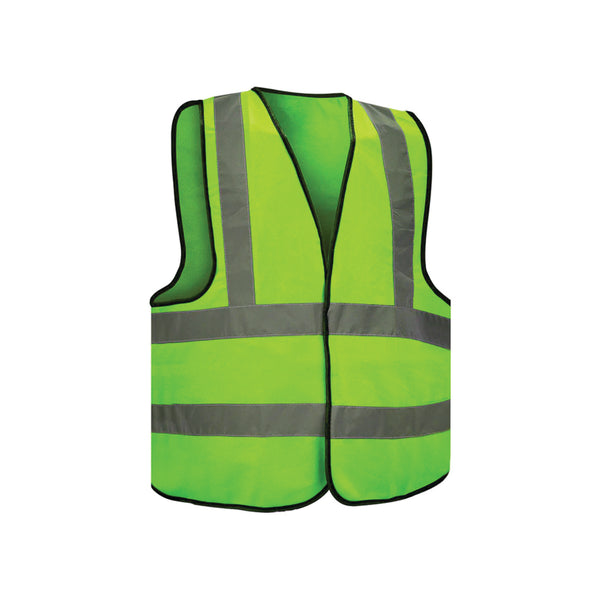 Hi-Vis Safety Vest With Backside Cross Reflective Zipper Closure.