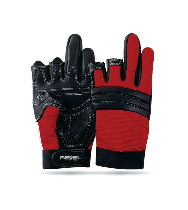 Red Mechanic Gloves Half Finger